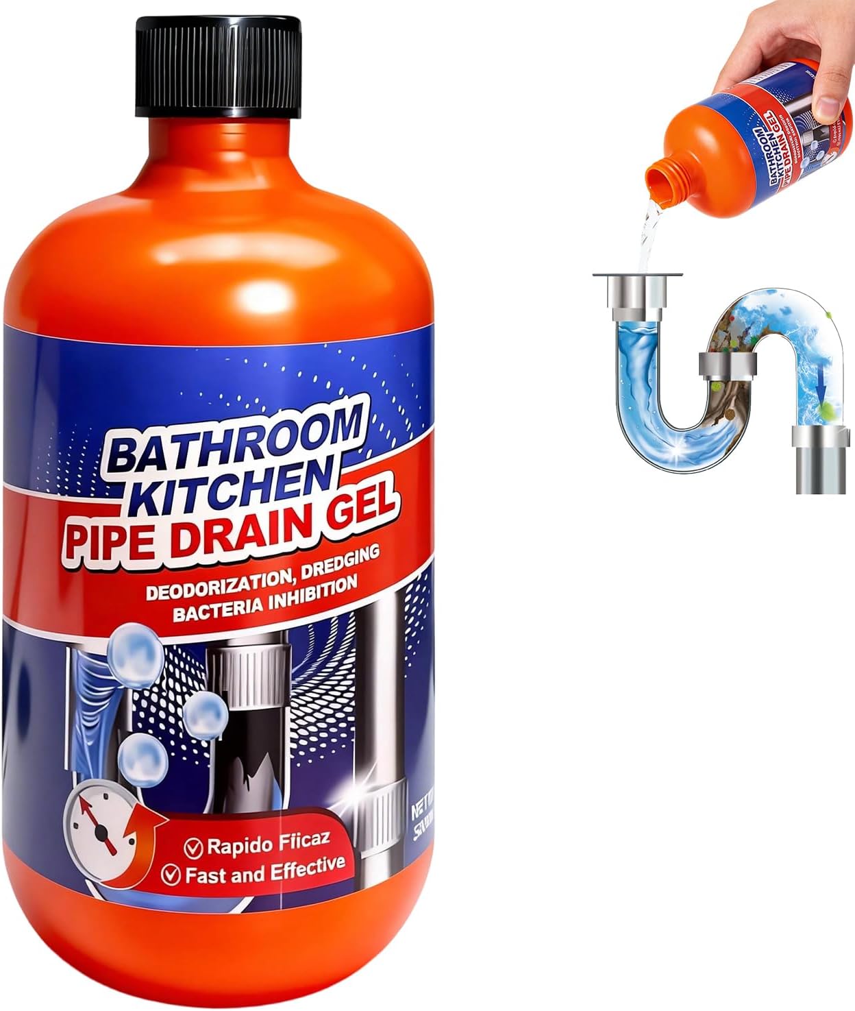 Pipeline Dredging Agent, Pipe Dredge Drain Cleaner, Drain Opener Cleaner for Shower or Sink Drains, Professional Strength Pipe Build Up Remover (500mL)