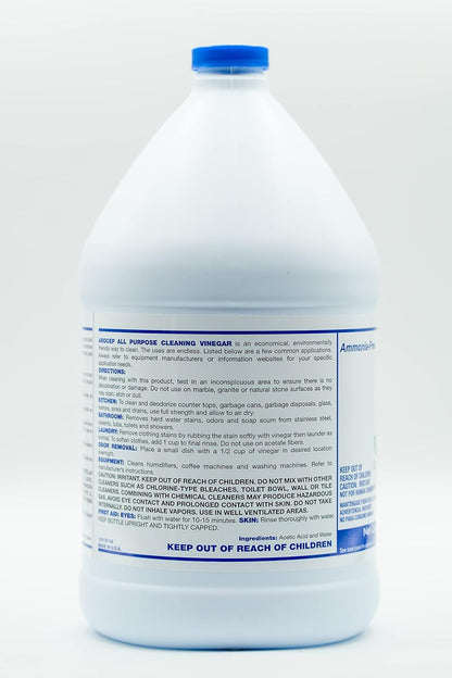 CPDI All-Purpose White Vinegar Cleaning Solution, 1 Gallon, Multi-Surface Cleaner for Hard Water Stains, Bathroom and Kitchen Surfaces, and Clothes, Effective Deodorizer