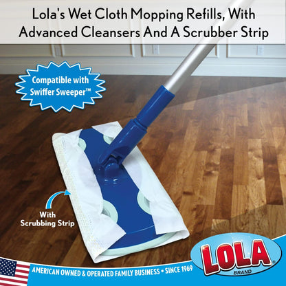 LOLA Dry Sweeping Cloth Refill Pads, 32 Pack, Unscented, Compatible with Swiffer Floor Mop, Comparable to Swiffer Refills, 11" x 8.13"