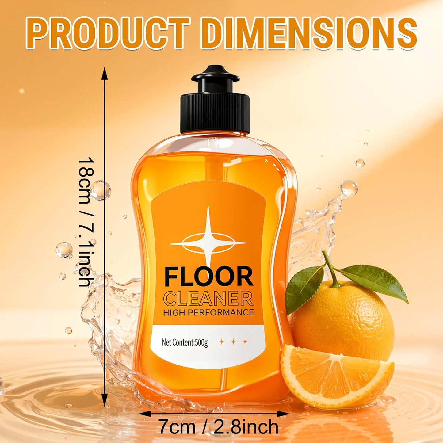 Household Hardwood Floor Cleaner, Floor Cleaner Liquid for Mopping, Floor Solution for Mopping Wood Tile Laminate, Marble, Porcelain Shower Bathroom, Pet-friendly