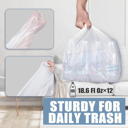 Small Trash Bags 4 Gallon - 100 Count 4 Gallon Trash Bag, Small Garbage Bags for Office Bedroom Bathroom Trash Bags, White 4 Gal Small Trash Can Liners