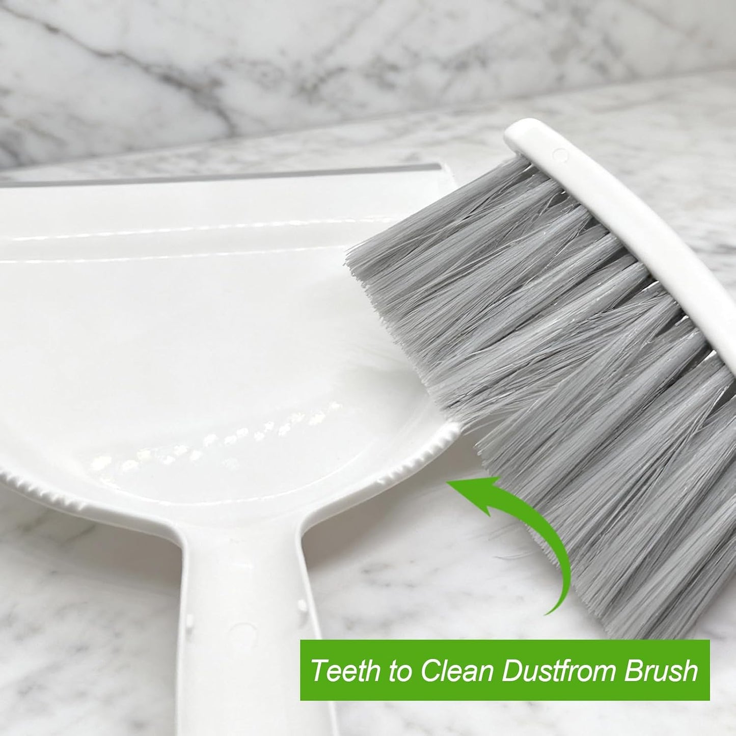 Mini Broom and Dustpan Set,Hand Broom with Dustpan Combo Nesting Snap-On Handheld Dust Pan and Brush Set, Small Broom and Dustpan Set for Kitchen, Desktop, Pet, Floor, Sofa, Grey White