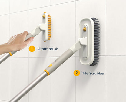 Joseph Joseph CleanTech 2-in-1 Glass Cleaner Shower Squeegee with Washable Microfiber Pad and Space-Saving Foldable Handle
