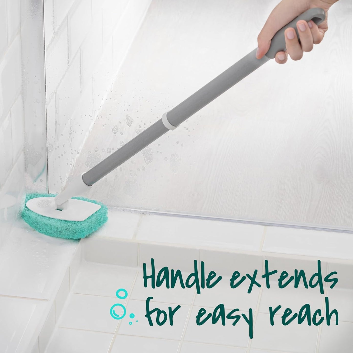 Scotch-Brite Power Scour Toilet Cleaning System, Toilet Bowl Cleaner with Disposable Scrub Pad Tablets, Includes 1 Wand, Stand and 5 Scrubbing Pad Refills