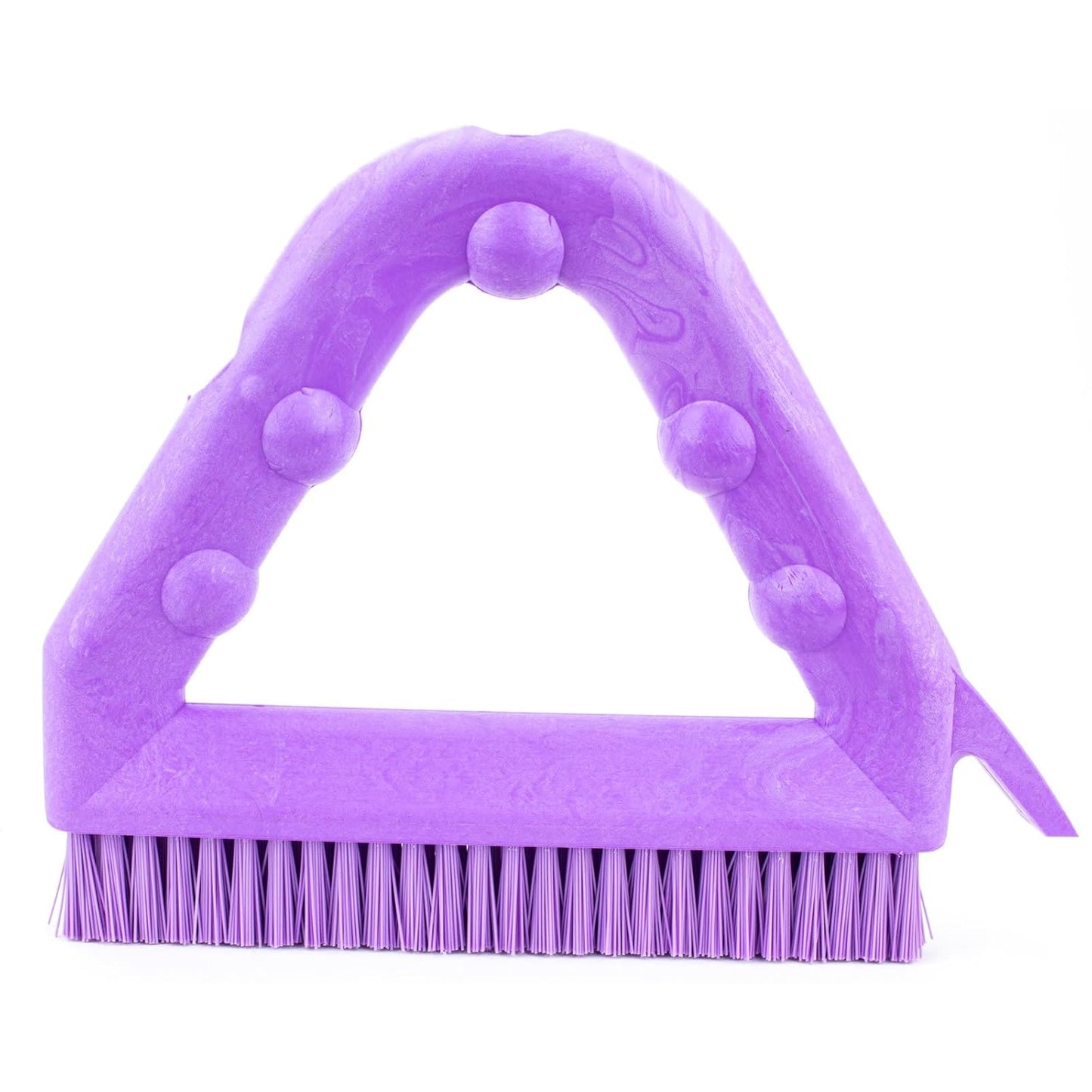 SPARTA Plastic Commercial Grout Brush, Triangle-Shaped Scrub Brush with Scraper and Two Threaded Holes for Attaching Handle (Sold Separately), 9 x 7 x 7 Inches, Gray
