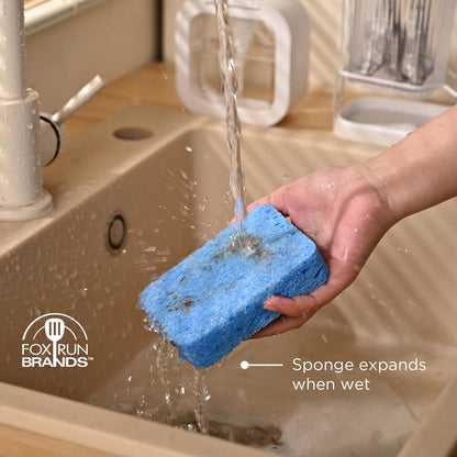 Fox Run Silicone Dish Scrubbers, Set of 6 Multi-Purpose Reusable Cleaning Brushes, Safe for Non-Stick, Blue, Cyan, and Light Purple