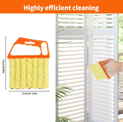 6 Pcs Window Venetian Blind Cleaner Duster Tool, Microfiber 6 Finger Duster Brush for Cleaning Window Shutters, Air Conditioner, Wood & Vinyl Blinds, Includes 6 Cloth Covers