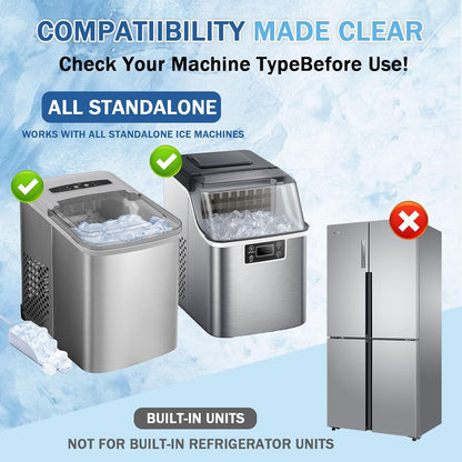 Ice Machine Cleaner Maker Descaler - 48 clean Tablets Compatible with Frigidaire, Opal, GE Profile, Kitchenaid, Nickel Safe Scale Remover for Countertop, Nugget Ice Makers-Odor-Free, Crystal Clear Ice