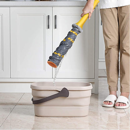 KeFanta Self-Wringing Twist Mop for Floor Cleaning, Long Handled Microfiber Floor Mop with Top Scouring Pad for Kitchen, Hardwood, Restaurant, Bathroom, Garages, Warehouses, Office,57-inch