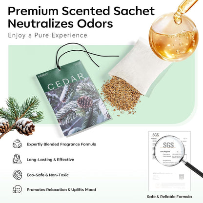 MYARO 12 Pack Fresh Linen Scented Sachets for Drawer, Closet & Car Air Freshener Bags | Odor Eliminator & Fabric Refresher | Crisp, Clean Home Fragrance Gift Set