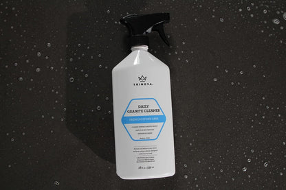 TriNova Granite Cleaner & Polish for Daily Use - Made in USA, Enhances Shine, Streak-Less - for Counter-Tops, Marble, Stone, Bathroom Tile Kitchen, & Islands - 18 fl oz