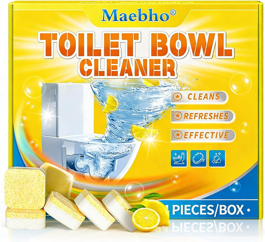 Toilet Bowl Cleaner Tablets (24 Count) | Septic Safe, Eco-Friendly Drop-in Tablets for Continuous Cleaning | Powerful Stain & Limescale Remover with Long-Lasting Fresh Scent