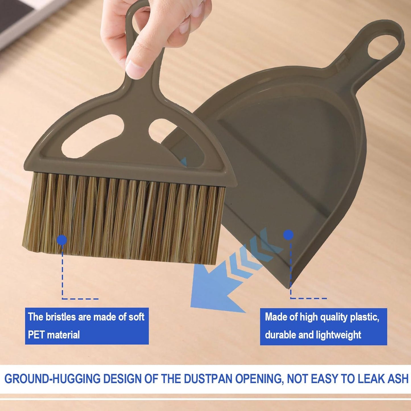 Mini Broom and Dustpan Set Hand Broom with Dustpan Portable Housekeeping Cleaning Tools for Desk,Counter,Sofa,Kitchen,Office,Nest (Off White)