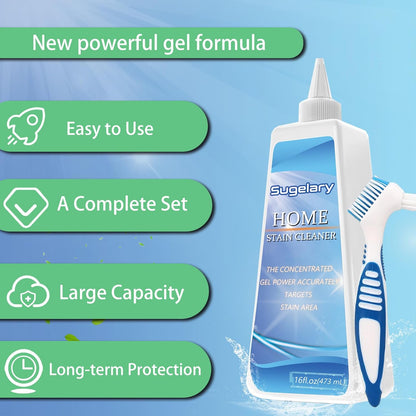 Sugelary Mold Stain Cleaner Gel, 16 Fl Oz Washing Machine Cleaner for Front Loader Seal, All-Purpose Gel for Home Use on Bathroom Grout, Sink, Shower and Caulk