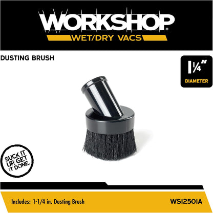WORKSHOP Wet/Dry Vacs Shop Vacuum Accessories WS25001A Dusting Brush Attachment for Wet Dry Vacuum Cleaners, Fits 2-1/2-inch Extension Wands and Hoses