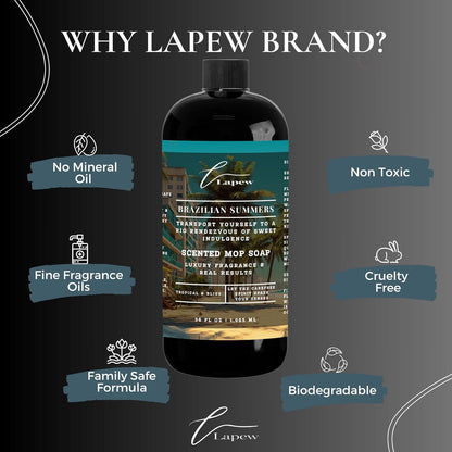 Lapew Black Sea Scented Cleaning Bundle | Carpet Deodorizer Powder (16 oz) & Mop Soap Concentrate (36 oz) | Pet-Friendly Odor Eliminator - Colors A