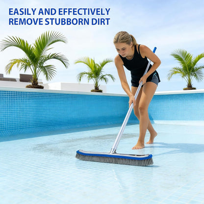 5-Inch Pool Brush Head - Combo Nylon & Stainless Steel Wire Bristles, Heavy Duty Metal Pool Brushes for Extra Scrubbing Power, for Cleaning Inground Pool Tiles, Concrete, Walls, Floor, Steps, Corners