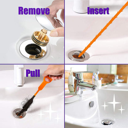 Drain Clog Remover Snake Tool for Hair and Debris, Unclog Toilet, Sink, Shower, Bathtub, Sewer