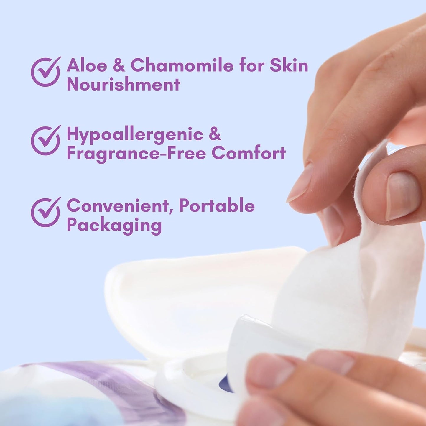 XL Individually Wrapped Nurture Antibacterial Body & Hand Wipes | Alcohol-Free Antiseptic Wet Disinfecting Towelettes for Germ Removal, Sanitizing Hands |Cleaning Cloths| Adults & Baby| Thick & Strong