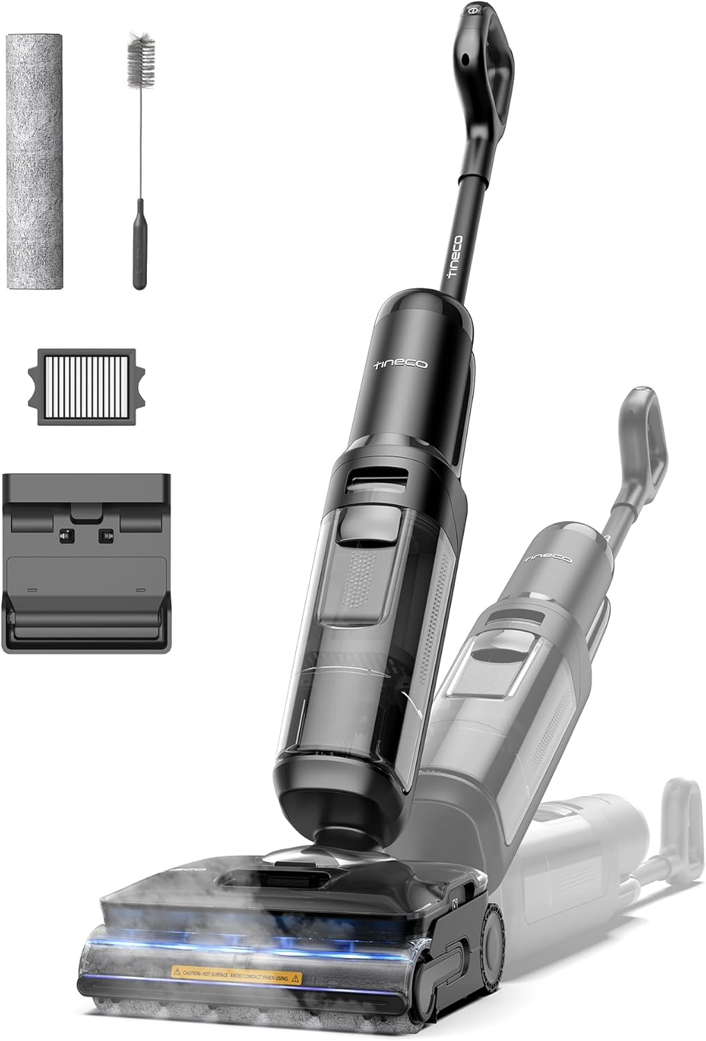 Tineco Floor ONE S7 Stretch Ultra Cordless Wet Dry Vacuum Cleaner, 180°Lay-Flat Anti-Tangle Design, 50 Minutes Runtime, 185℉ Flashdry Self-Cleaning, Dual-Sided Edge Cleaning Floor Cleaner
