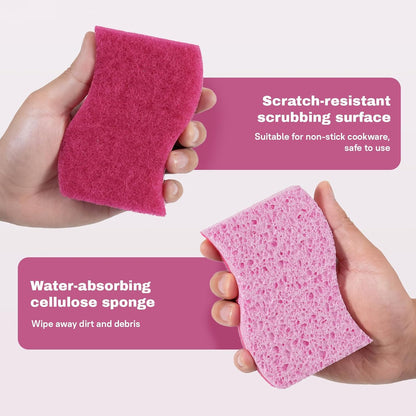 9 Pack Zero Scratch Scrub Sponges, Non-Scratch Dish Scrubbers for Nonstick Pans, Multi-Surface Safe Cleaning Sponges for Kitchen & Bathroom