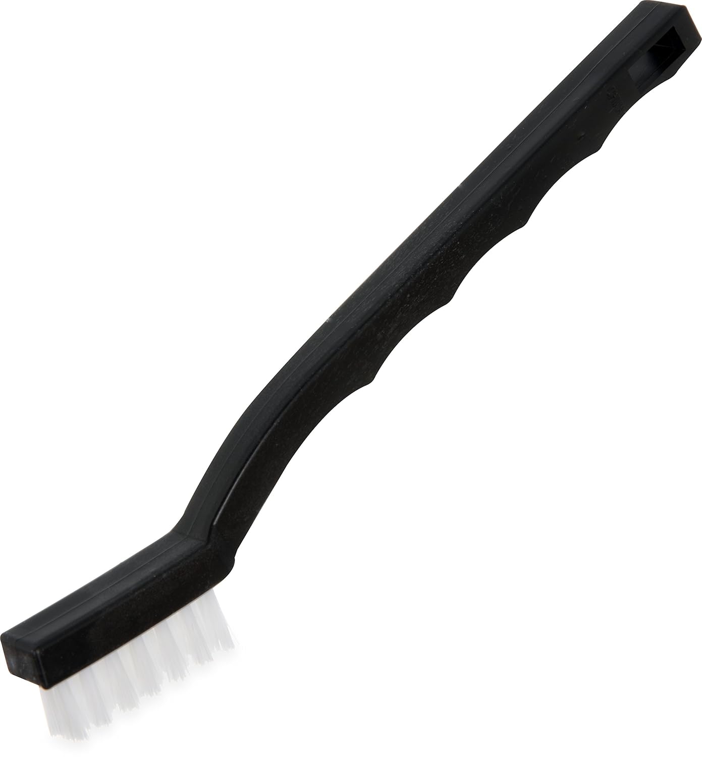 Carlisle FoodService Products Flo-Pac Maintenance Brush, Toothbrush Style Utility Scrubber for Cleaning With Nylon Bristles, 7", 1 Count, Black