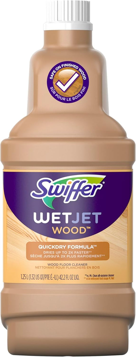 Swiffer WetJet Multi-purpose Hardwood Floor Cleaner Solution Refill, 1.25L (Packaging May Vary)