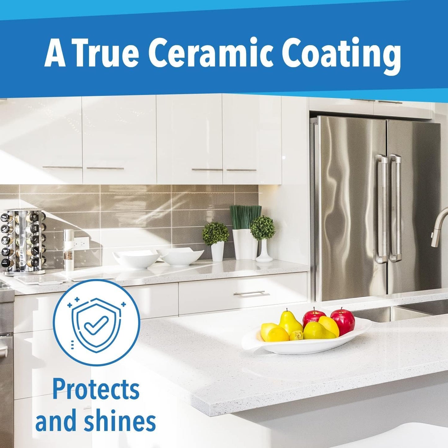 Surface Lock Ceramic Coating for Stainless Steel Appliances — Home Ceramic Spray That Shines, Seals & Protects, Repels Water & Stains, Fingerprint Protector for Kitchen Countertops & Bathroom, USA