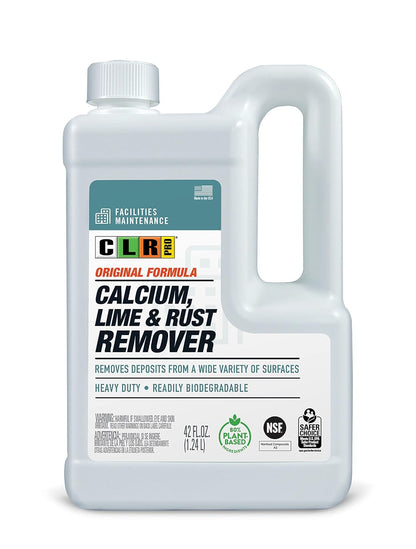 CLR PRO Calcium, Lime & Rust Remover - Quickly Removes Calcium and Lime Deposits, Stubborn Rust Stains, and Household Hard Water Deposits (32 Ounce Spray (Pack of 6))