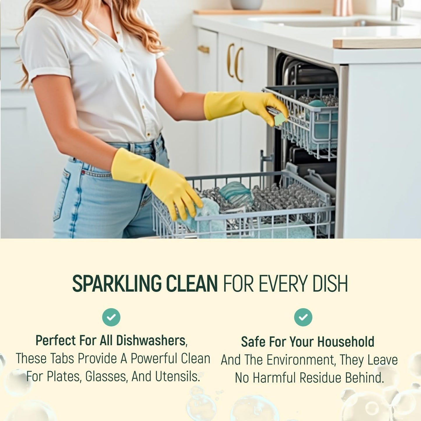 Natural Dishwasher Detergent Tablets - Plant Based Alternative Refill Pack Dishwashing Tabs - Eco-Friendly And Plastic Free Way To Cleaner Dishes - 30/60/90 Refills Dish Washer Soap Pods (60 Pack)