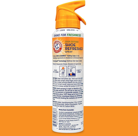 Arm and Hammer Shoe Refresher Spray, Multi-Purpose Odor Remover for All Types of Footwear, Shoe Deodorizer Spray, Shoe Odor Eliminator, Shoe Spray, Shoe Smell Eliminator, 4 oz (3 Pack)