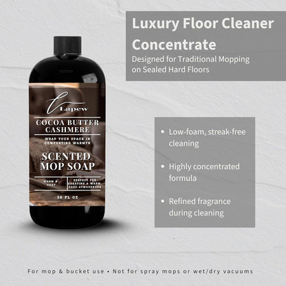 Lapew Santal Scented Mop Soap - Luxury Floor Cleaner Concentrate for Mopping Tile, Laminate, Vinyl & Hardwood | Streak-Free, Low-Foam | 36 oz - Colors B