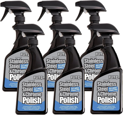 Flitz Stainless Steel Polish Protectant - 32oz Bottle, USA-Made Ceramic Coating for Stainless Steel Appliances, Repels Fingerprints & Water Spots - Aluminum & Chrome Polish & Protectant (1 Pack)