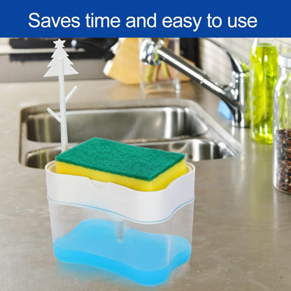 New 2026 Version Soap Dispenser with Added Features - Premium Quality Dish Soap Dispenser - Countertop Kitchen Soap Dispenser, Sink Dish Washing 13 Ounces (Sponge Included)