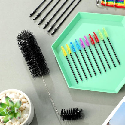 Hummingbird Feeder Cleaning Brush 19 Pieces 3 Size Mini Nylon Double Headed 2 in 1 Hummingbird Brush Hard to Reach Places Tiny Cleaning Kit(Black)