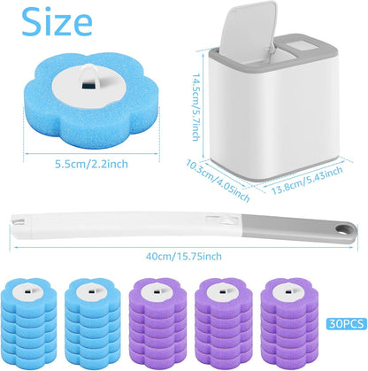 72PCS Disposable Toilet Cleaning Brush Wand Cleaner Refills, Contains Only the Brush Head, Disposable Toilet Cleaning Pads, Bathroom Toilet Bowl Brush and Holder Set (Refills)