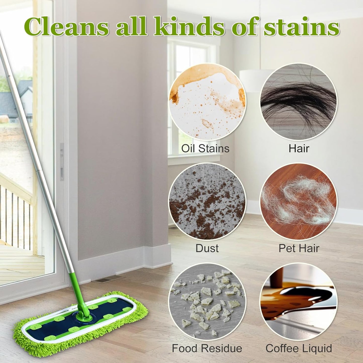 XL Mop Pads Compatible with Swiffer XL Sweeper, X-Large Dry Sweeping Cloths, XL Wet Pads Refills, Reusable Washable Microfiber Heavy Duty Wet Mopping Cloths for Hardwood Floor Cleaning, 4 Pack