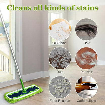 XL Mop Pads Compatible with Swiffer XL Sweeper, X-Large Dry Sweeping Cloths, XL Wet Pads Refills, Reusable Washable Microfiber Heavy Duty Wet Mopping Cloths for Hardwood Floor Cleaning, 4 Pack