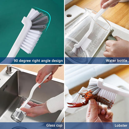 13Pcs Small Cleaning Brush Set, Hard Bristle Crevice Cleaning Brush, Long Handle Household Cleaning Tool Suitable for Cups, Bottles, Teapots, Corners, Sinks, Faucets, Toilets