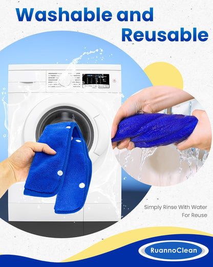 Floor Squeegee Pads, Microfiber Pads for Squeegee for Floor, Reusable Mop Pad for 23-24" Heavy Duty Rubber Squeegees Mop Rubber Broom for Floor, Tile, Glass, Wall Cleaning -4 Pack 60cm