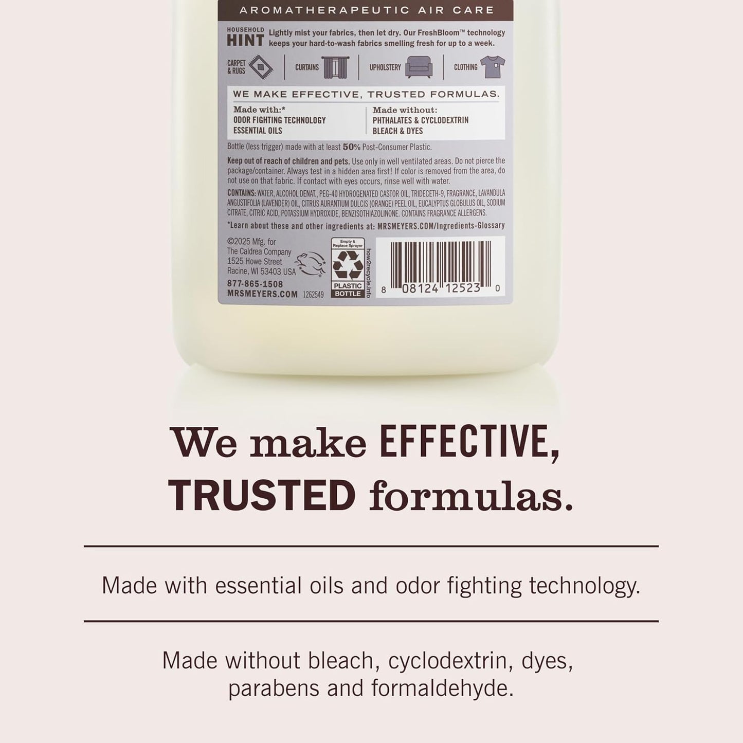 MRS. MEYER'S CLEAN DAY Fabric Freshener, Compassion Flower Scent, 20 Ounce Bottle