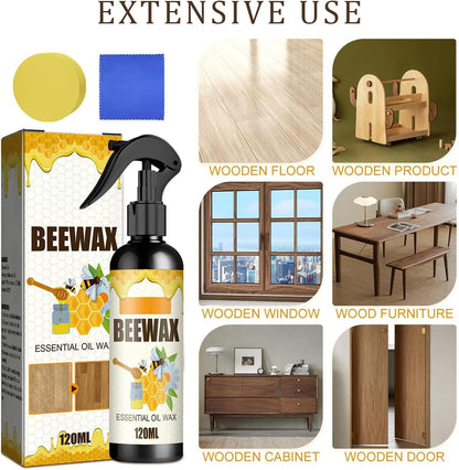 2PCS Natural Beeswax Spray, Beeswax Spray Cleaner, Beeswax Furniture Polish, The Original Beeswax Spray, Wood Seasoning Beewax For Furniture Floor, for Furniture, Floor, Tables, Cabinets