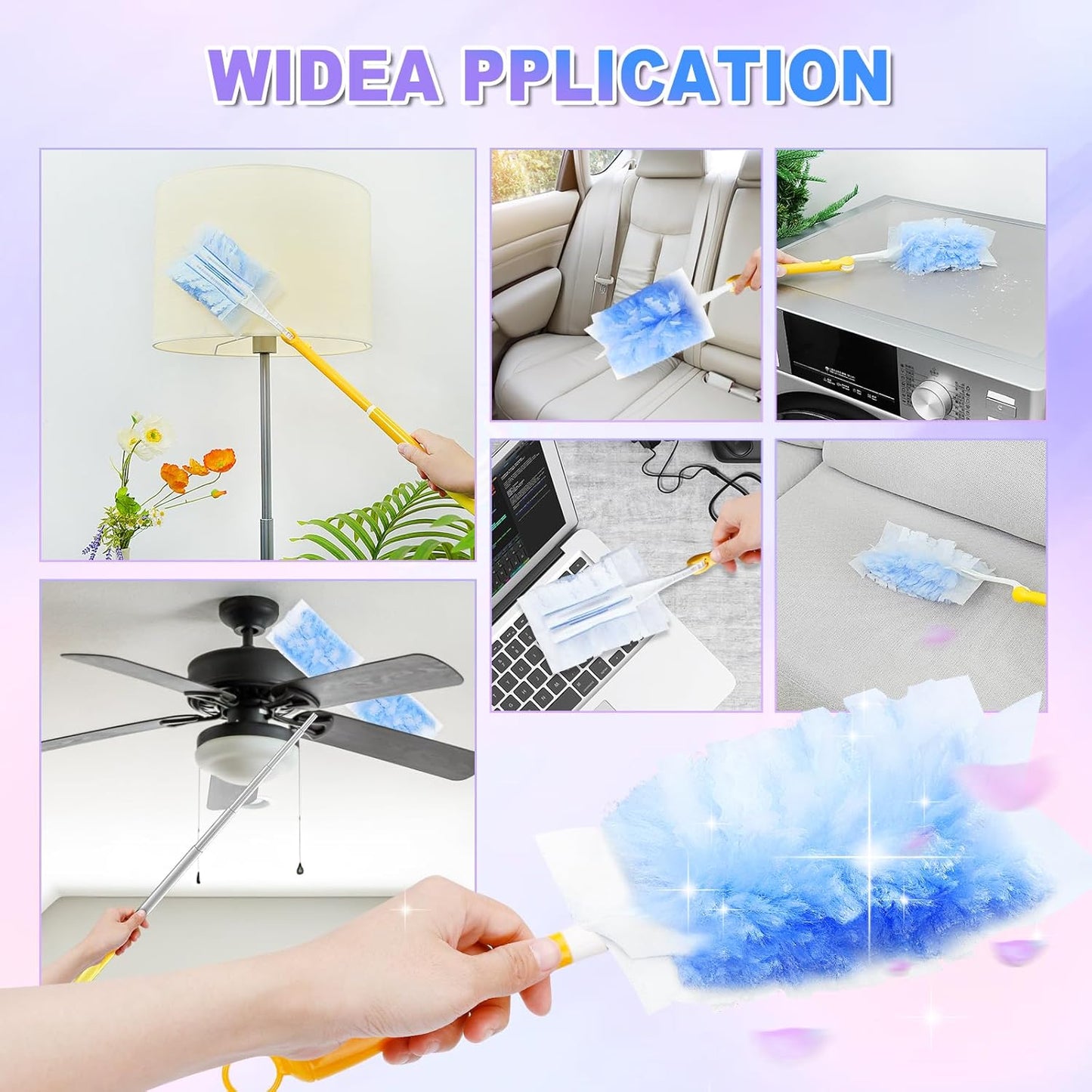 20 Count Duster Refill Compatible with Swiffer Hand Duster, Lavender Flavor Disposable Heavy Duty Duster Refills, Dusters Refills for Cleaning, Blinds & Ceiling Fan (Handle is Not Included)