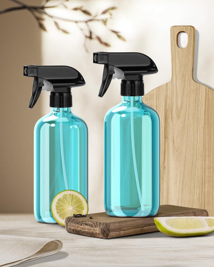 Bontip Glass Spray Bottle, Amber Glass Spray Bottle Set & Accessories Refillable for Plants Window Cleaners Aromatherapy Facial Hydration Watering Flowers Hair Care (2 Pack/16 oz) (Amber)
