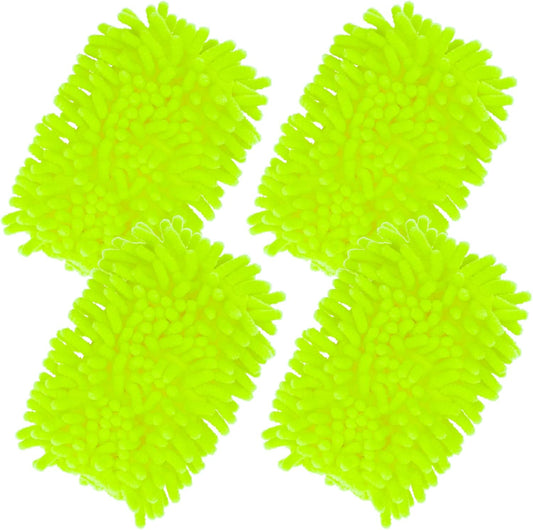 4-Pack Fleece Dusters for Swiffer, 360° Reusable Duster Refills Heavy Duty Pads for Swiffer Hand Duster Dry Duster, Green