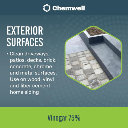 Chemwell 99% Vinegar (32 fl oz) - General Purpose All-Natural Multi-Surface Cleaner for Home, Patio & Commercial - High Performance, Powerful Concentrated Acetic Acid - Made in USA