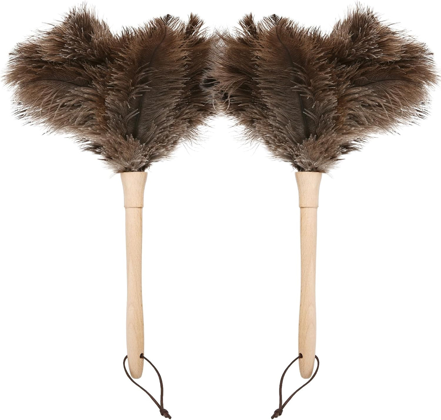 Natural Ostrich Feather Duster 14.9 inch Fluffy Mini Dusters with Plastic Handheld for Cleaning Car Keyboard Office 1 Pcs
