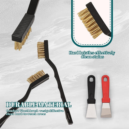 12 Pcs Mini Stainless Steel Wire Brush Set, Wire Scratch Brush with Curved Handle, Cleaning Weld Slag and Rust