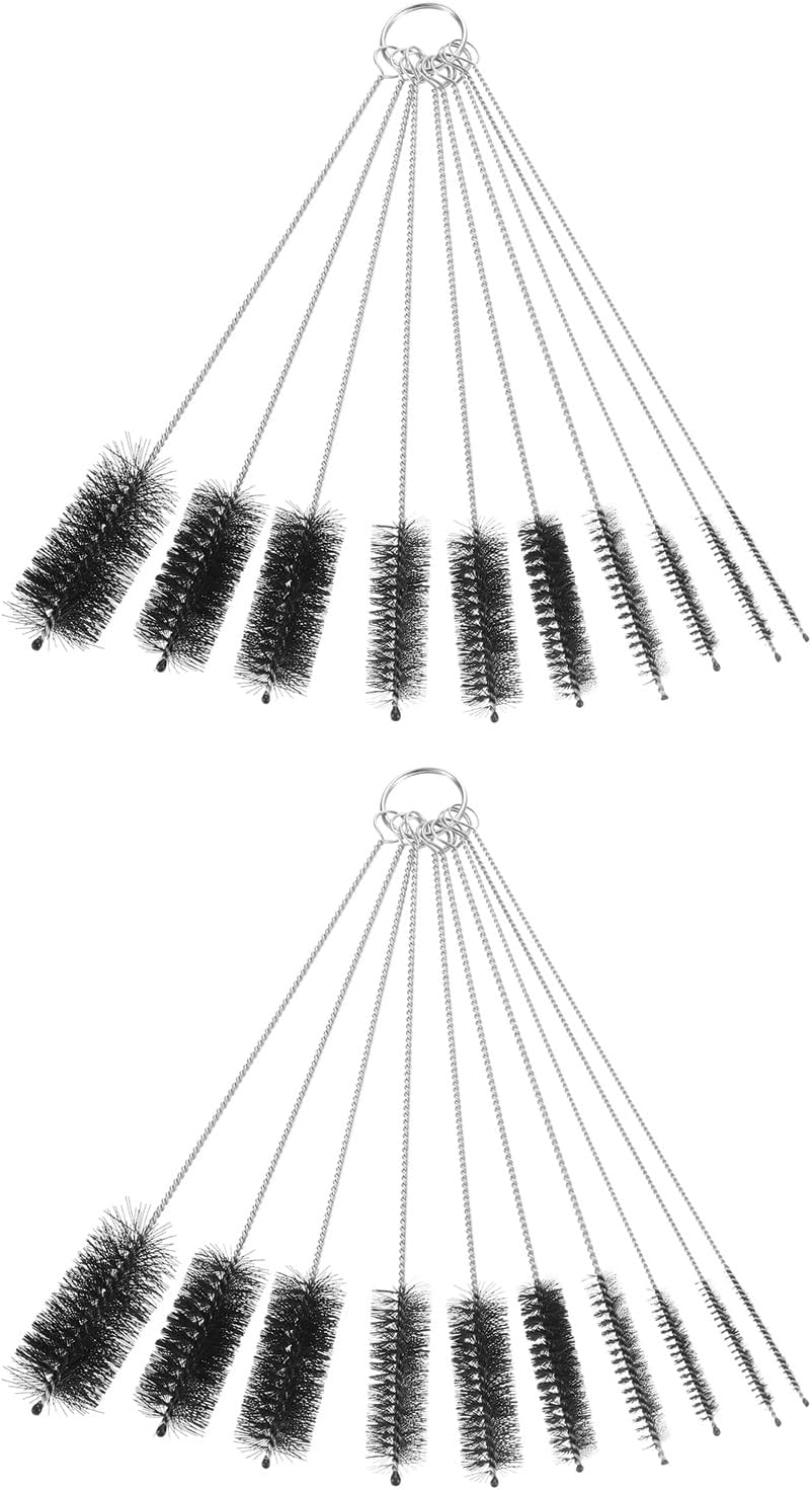 uxcell Straw Cleaner Brush Set, 8.3 Inch Nylon Tube Pipe Cleaners, Set of 10 Stainless Steel Long Straw Brush for Drinking Straw, Bottle, Tube, Cup, Pink