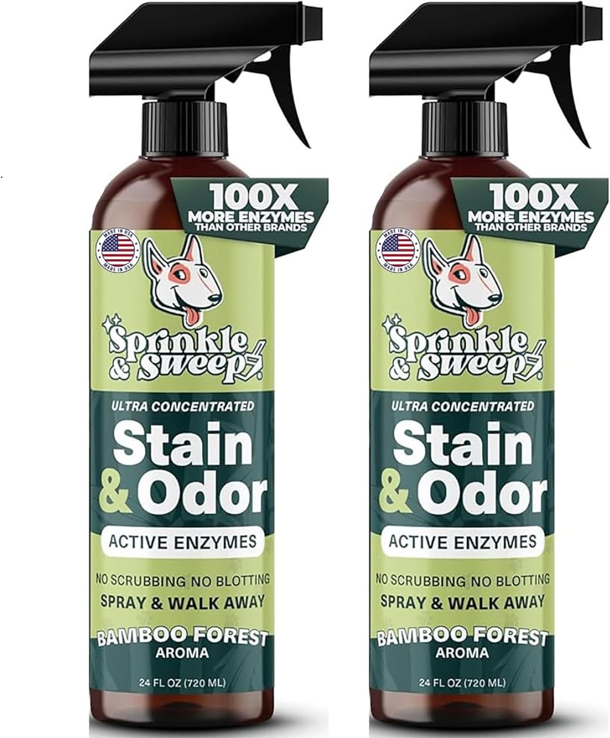 Sprinkle & Sweep: Pet Stain & Odor Enzyme Spray - 24oz - No Scrubbing Concentrated Formula, Dog & Cat Urine & Mess Destroyer, Carpet Spot Cleaning